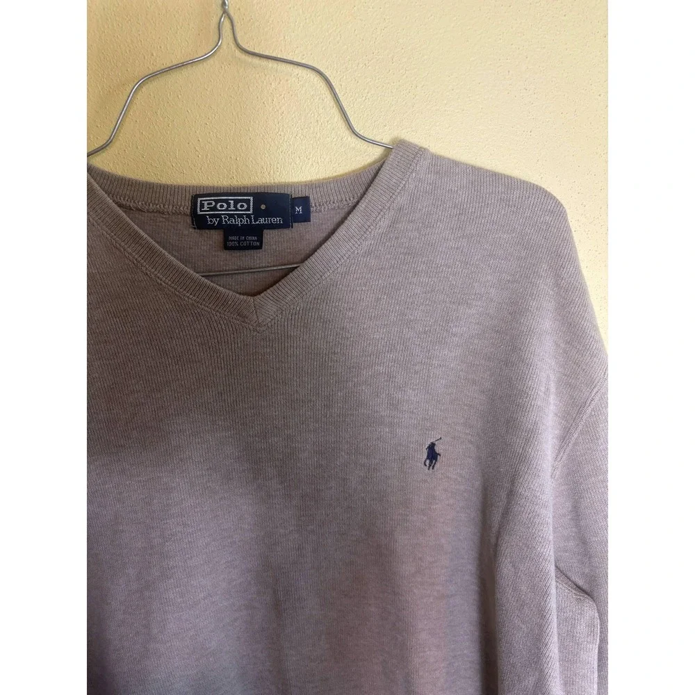 Polo by Ralph Lauren 100% Cotton Long Sleeve Pull over Sweater Men's Size Medium